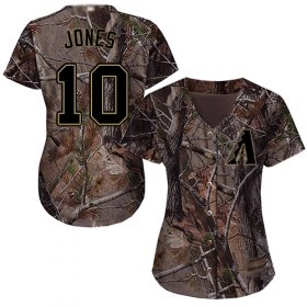 Wholesale Cheap Diamondbacks #10 Adam Jones Camo Realtree Collection Cool Base Women\'s Stitched MLB Jersey