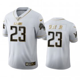 Wholesale Cheap Detroit Lions #23 Darius Slay Jr Men\'s Nike White Golden Edition Vapor Limited NFL 100 Jersey