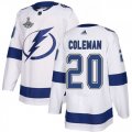 Cheap Adidas Lightning #20 Blake Coleman White Road Authentic 2020 Stanley Cup Champions Stitched NHL Jersey