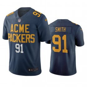 Wholesale Cheap Green Bay Packers #91 Preston Smith Navy Vapor Limited City Edition NFL Jersey