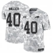 Cheap Men's Buffalo Bills #40 Von Miller 2024 F.U.S.E. Arctic Camo Salute to Service Limited Football Stitched Jersey