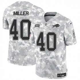 Cheap Men\'s Buffalo Bills #40 Von Miller 2024 F.U.S.E. Arctic Camo Salute to Service Limited Football Stitched Jersey