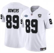 Cheap Men's Las Vegas Raiders #89 Brock Bowers White 2024 F.U.S.E 65th Anniversary Patch Vapor Stitched Football Jersey