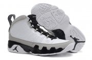 Wholesale Cheap Womens Air Jordan 9 Retro Barons White/gray-black