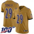 Wholesale Cheap Nike Ravens #29 Earl Thomas III Gold Men's Stitched NFL Limited Inverted Legend 100th Season Jersey