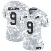 Cheap Women's Detroit Lions #9 Jameson Williams 2024 F.U.S.E Arctic Camo Salute To Service Limited Stitched Jersey(Run Small)