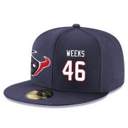 Wholesale Cheap Houston Texans #46 Jon Weeks Snapback Cap NFL Player Navy Blue with White Number Stitched Hat