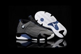 Wholesale Cheap Air Jordan 14 Kid Shoes Dark Gray/black-blue