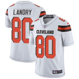 Wholesale Cheap Nike Browns #80 Jarvis Landry White Men\'s Stitched NFL Vapor Untouchable Limited Jersey