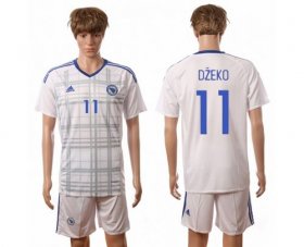 Wholesale Cheap Bosnia Herzegovina #11 Dzeko Away Soccer Country Jersey