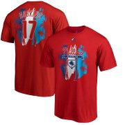 Wholesale Cheap Philadelphia Phillies #17 Rhys Hoskins Majestic 2019 Spring Training Big & Tall Name & Number T-Shirt Red