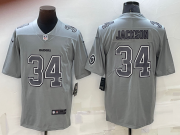 Wholesale Men's Las Vegas Raiders #34 Bo Jackson LOGO Grey Atmosphere Fashion 2022 Vapor Untouchable Stitched Limited Jersey