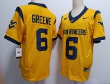 Cheap Men's West Virginia Mountaineers #6 Garrett Greene Yellow FUSE College Stitched Jersey