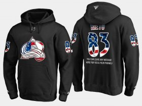 Wholesale Cheap Avalanche #83 Matt Nieto NHL Banner Wave Usa Flag Black Hoodie