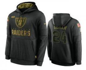 Wholesale Cheap Men\'s Las Vegas Raiders #24 Johnathan Abram Black 2020 Salute To Service Sideline Performance Pullover Hoodie