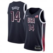 Cheap Men's USA Basketball #14 Anthony Davis Navy 2024 Swingman Stitched Jersey