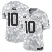 Cheap Men's Denver Broncos #10 Bo Nix 2024 F.U.S.E Arctic Camo Salute To Service Limited Stitched Football Jersey