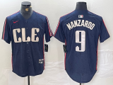 Cheap Men's Cleveland Guardians #9 Kyle Manzardo Navy 2024 City Connect Limited Stitched Jersey