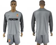 Wholesale Cheap Monaco Blank Grey Goalkeeper Long Sleeves Soccer Club Jersey