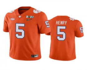 Wholesale Cheap Men\'s Clemson Tigers #5 K.J. Henry Orange 2020 National Championship Game Jersey