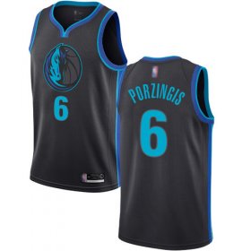 Wholesale Cheap Mavericks #6 Kristaps Porzingis Anthracite Basketball Swingman City Edition 2018-19 Jersey