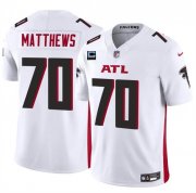 Cheap Men's Atlanta Falcons #70 Jake Matthews White 2024 F.U.S.E With 4-Star C Patch Vapor Untouchable Limited Stitched Football Jersey