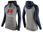 Wholesale Cheap Women's Nike Tampa Bay Buccaneers Performance Hoodie Grey & Dark Blue