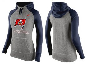 Wholesale Cheap Women\'s Nike Tampa Bay Buccaneers Performance Hoodie Grey & Dark Blue