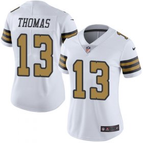 Wholesale Cheap Nike Saints #13 Michael Thomas White Women\'s Stitched NFL Limited Rush Jersey