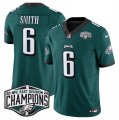 Cheap Men's Philadelphia Eagles #6 DeVonta Smith Green 2024 NFC East Champions F.U.S.E. Vapor Untouchable Limited Stitched Football Jersey