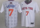 Wholesale Cheap New York Knicks #7 Carmelo Anthony Revolution 30 Swingman 2014 Noche Latina White Jersey