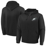 Wholesale Cheap Philadelphia Eagles Majestic Cap Logo Full-Zip Hoodie Black