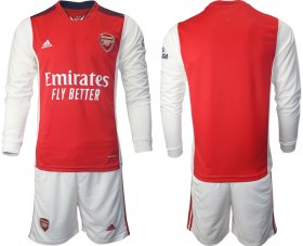 Wholesale Cheap Men 2021-2022 Club Arsenal home red Long Sleeve blank Soccer Jersey