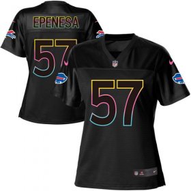 Wholesale Cheap Nike Bills #57 A.J. Epenesas Black Women\'s NFL Fashion Game Jersey