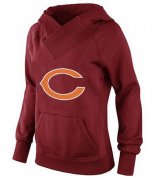 Wholesale Cheap Women's Chicago Bears Logo Pullover Hoodie Red