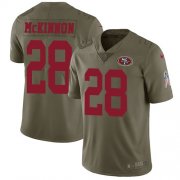 Wholesale Cheap Nike 49ers #28 Jerick McKinnon Olive Youth Stitched NFL Limited 2017 Salute to Service Jersey