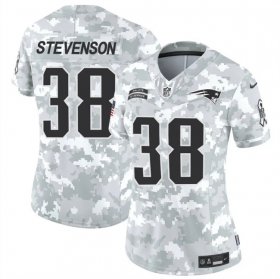 Cheap Women\'s New England Patriots #38 Rhamondre Stevenson 2024 F.U.S.E Arctic Camo Salute To Service Limited Stitched Jersey(Run Small)