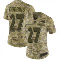 Wholesale Cheap Nike Ravens #27 J.K. Dobbins Camo Women's Stitched NFL Limited 2018 Salute To Service Jersey