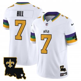 Cheap Men\'s New Orleans Saints #7 Taysom Hill White 2024 F.U.S.E. Vapor Limited Stitched Jersey