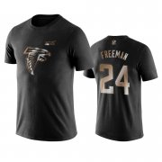 Wholesale Cheap Falcons #24 Devonta Freeman Black NFL Black Golden 100th Season T-Shirts