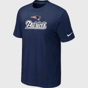 Wholesale Cheap Nike New England Patriots Authentic Logo NFL T-Shirt Midnight Blue