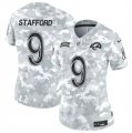 Cheap Women's Los Angeles Rams #9 Matthew Stafford 2024 F.U.S.E Arctic Camo Salute To Service Limited Stitched Football Jersey(Run Small)