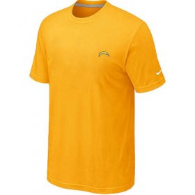 Wholesale Cheap Nike Los Angeles Chargers Chest Embroidered Logo T-Shirt Yellow