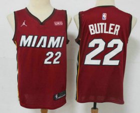 Wholesale Cheap Men\'s Miami Heat #22 Jimmy Butler Red 2020 Brand Jordan Swingman Stitched NBA Jersey With The NEW Sponsor Logo