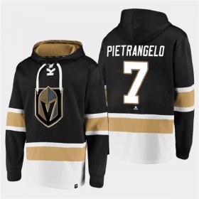 Wholesale Cheap Men\'s Vegas Golden Knights #7 Alex Pietrangelo Black All Stitched Sweatshirt Hoodie