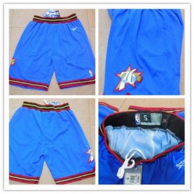 Wholesale Cheap Men\'s Philadelphia 76ers Blue Soul Swingman Throwback Short