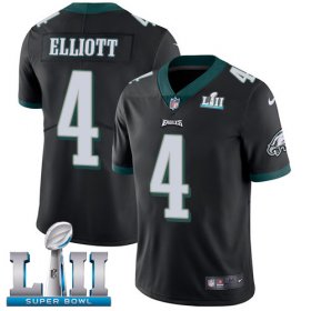 Wholesale Cheap Nike Eagles #4 Jake Elliott Black Alternate Super Bowl LII Youth Stitched NFL Vapor Untouchable Limited Jersey