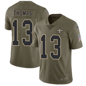 Wholesale Cheap Nike Saints #13 Michael Thomas Olive Men\'s Stitched NFL Limited 2017 Salute To Service Jersey