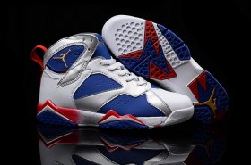 Wholesale Cheap Men\'s Air Jordan 7 Retro Shoes Blue/silver-white-red