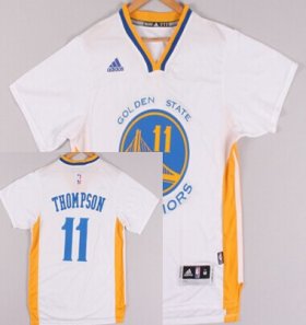 Wholesale Cheap Golden State Warriors #11 Klay Thompson Revolution 30 Swingman 2014 New White Short-Sleeved Jersey